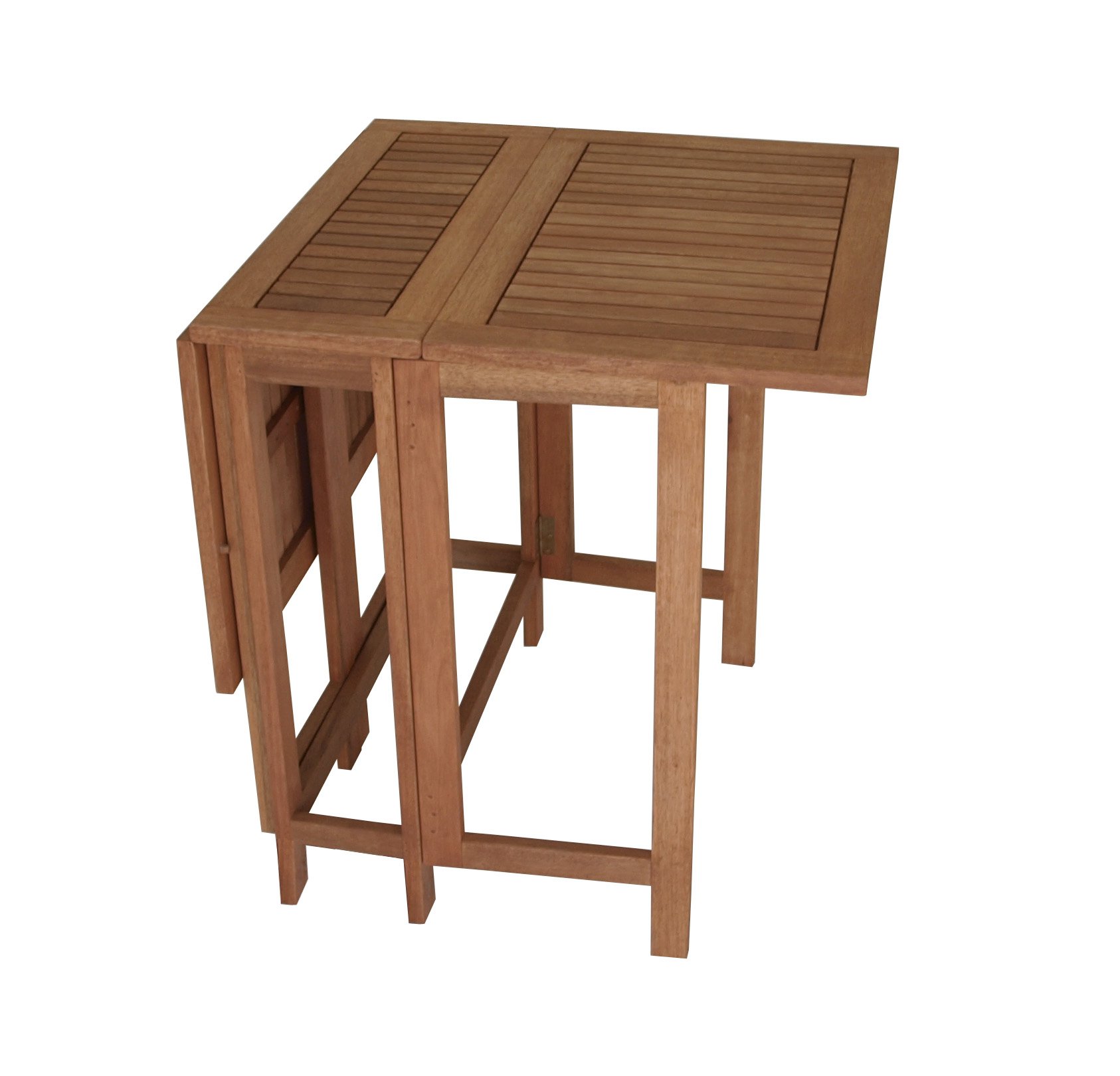 Doppel Klappentisch Balkon Tisch 107x65x74cm rechteckig, Eukalyptus geölt, braun, FSC®-Zertifiziert