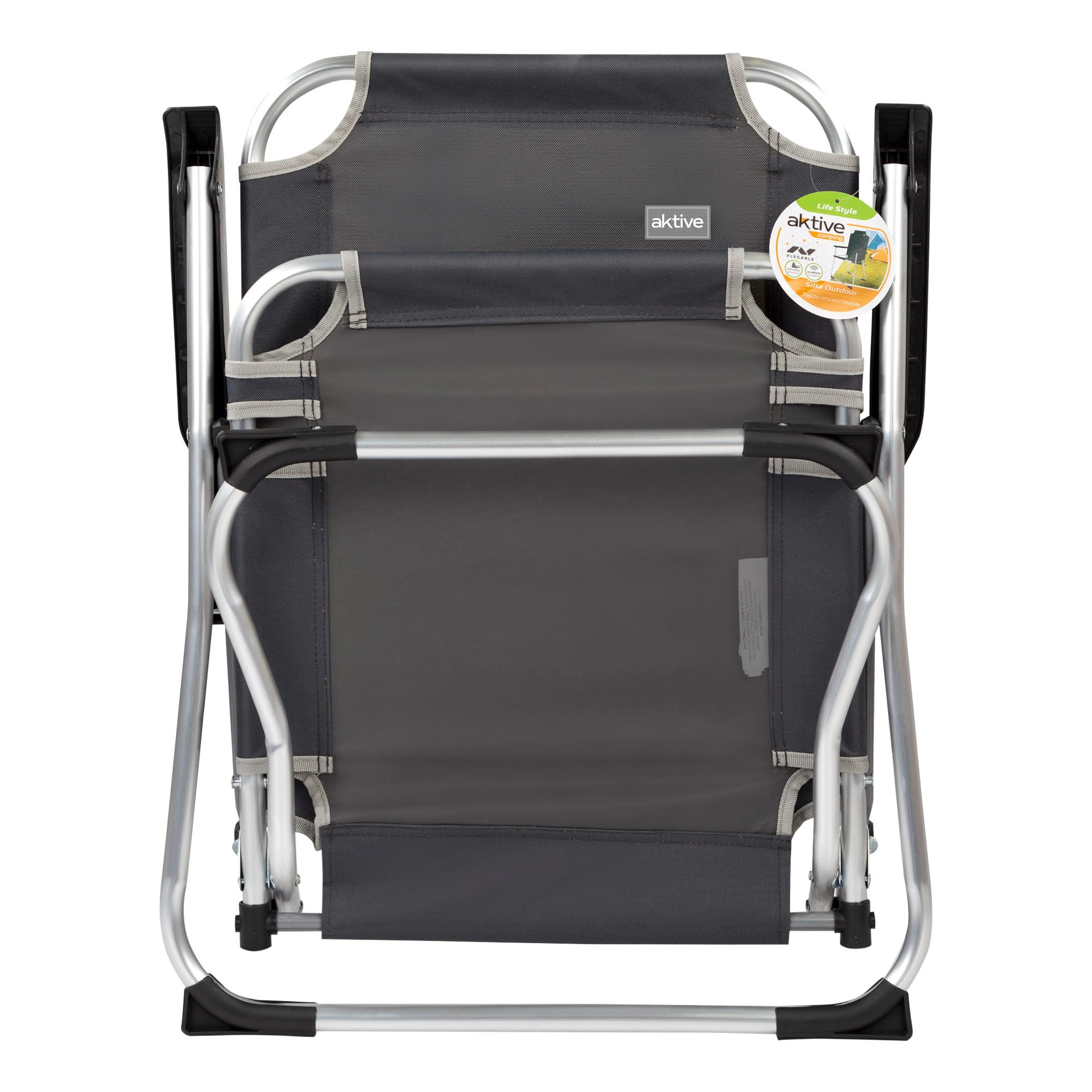 AKTIVE 52884 - Sedia da campeggio pieghevole ultraleggera | Seggiolone 45x50x90 cm | Include blocchi antiribaltamento | Alta stabilità - Peso massimo 110 kg