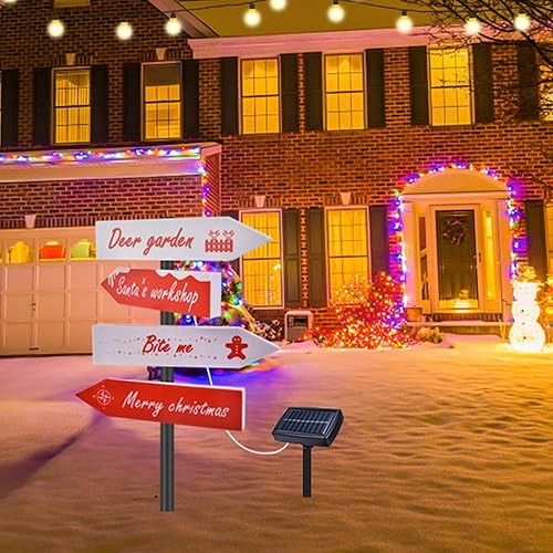 Miniatura 6 de Luces solares de Navidad para caminos al aire libre, 32 luces LED de Navidad para decoración al aire libre, luces de estacas de Papá Noel, ciervo,