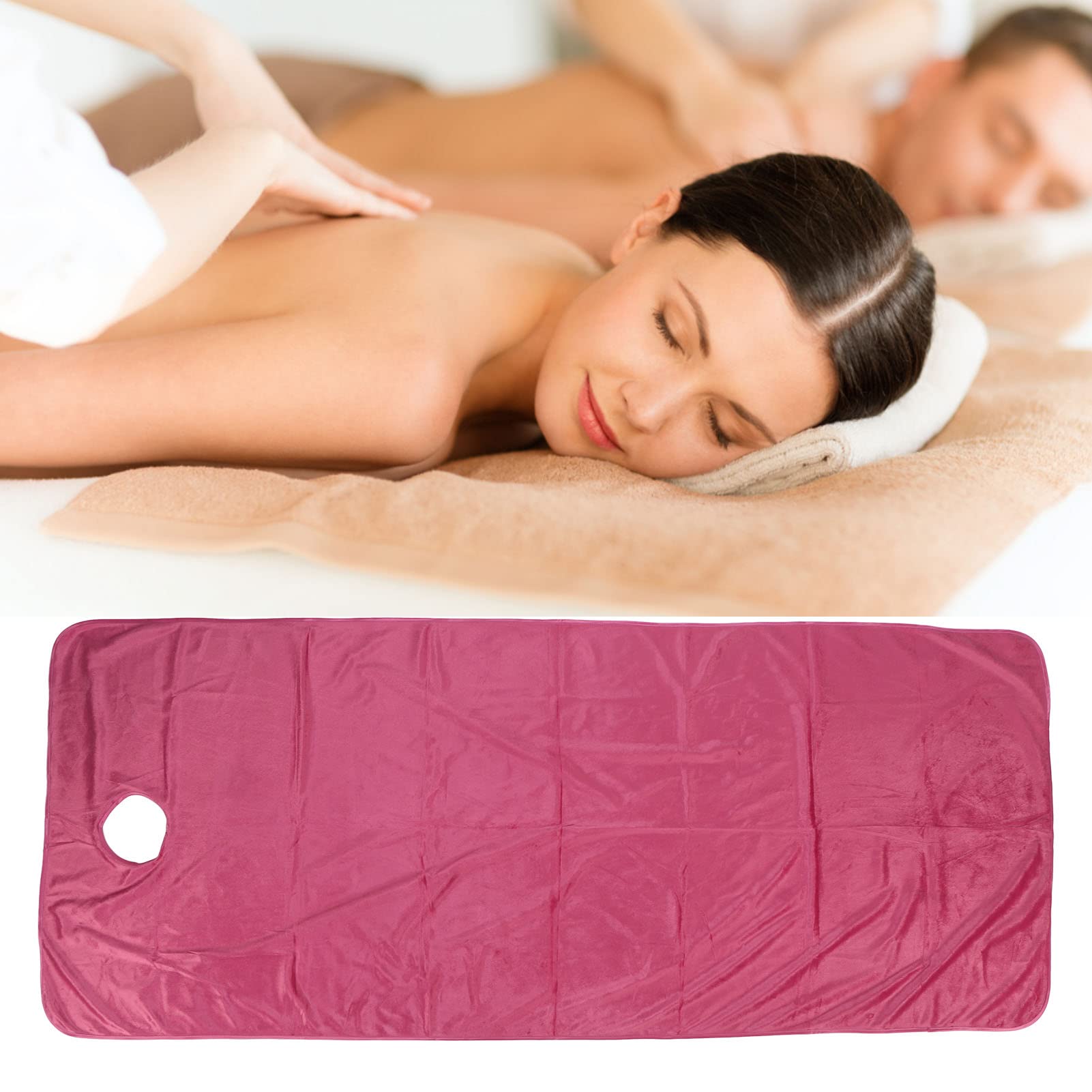 Massage Table Sheet, Beauty Salon Bed Sheets Wear Machine Washable Soft Exquisite Wrapping with Hole for Home (Aubergine)