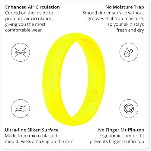 Miniatura 6 de Knot Theory Anillos de silicona para mujer, arcoíris, rosa, neón, amarillo, naranja, anillo de boda de goma de camuflaje brillante, anillo de yoga,