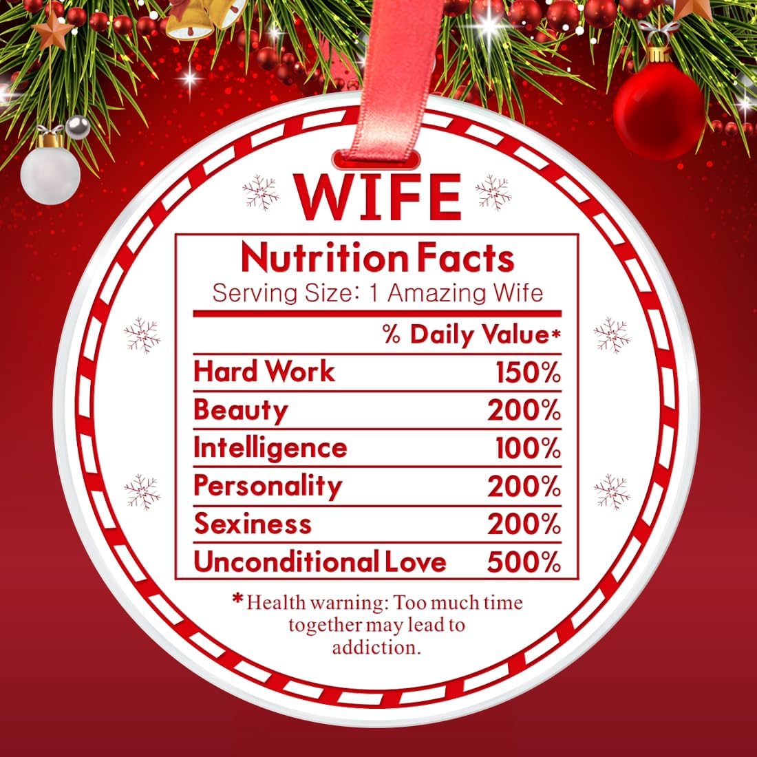 Christmas Ornament for Wife from Husband- Christmas Decorations - Image 2