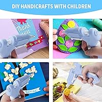 Vista 7 de Pistola de pegamento caliente inalámbrica, kit de pistola de pegamento de precalentamiento rápido recargable con 20 barras de pegamento blanco