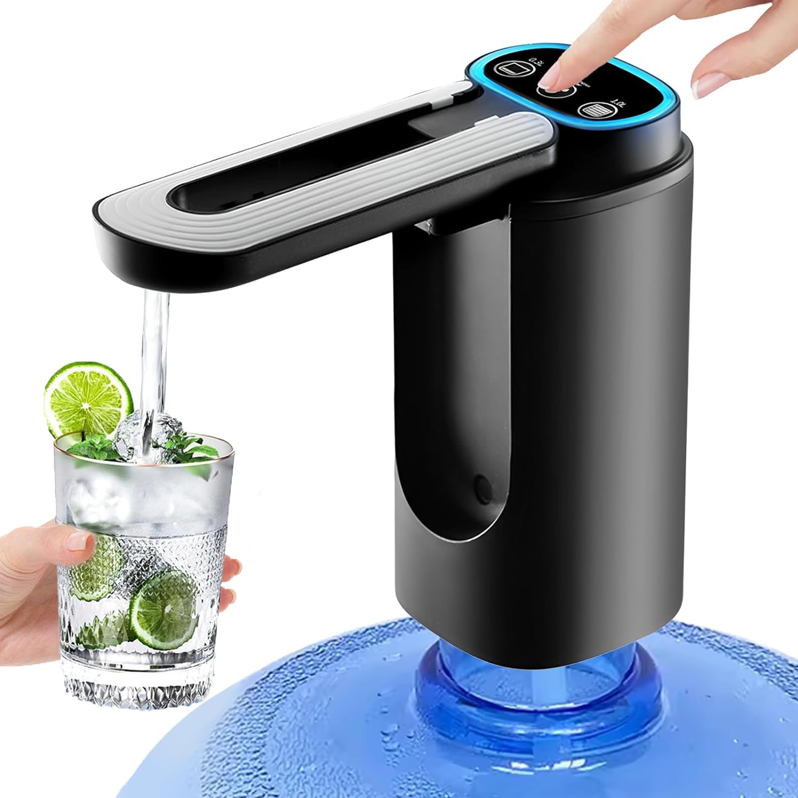 Water Bottle Pump, Automatic Water Dispenser for 5 Gallon Bottle Charging Portable Electric Water Dispenser Pump for Camping, Home, Office, Travel