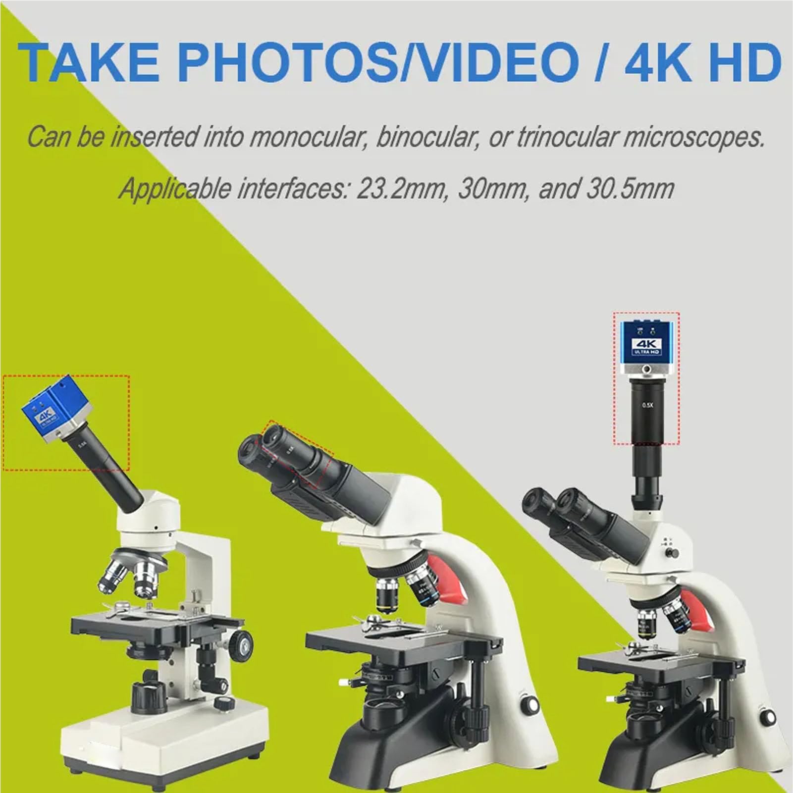 Cámara de Microscopio Industrial 4K HD 8.3MP Resolución de Oculares Electrónicos para Microscopio Biológico