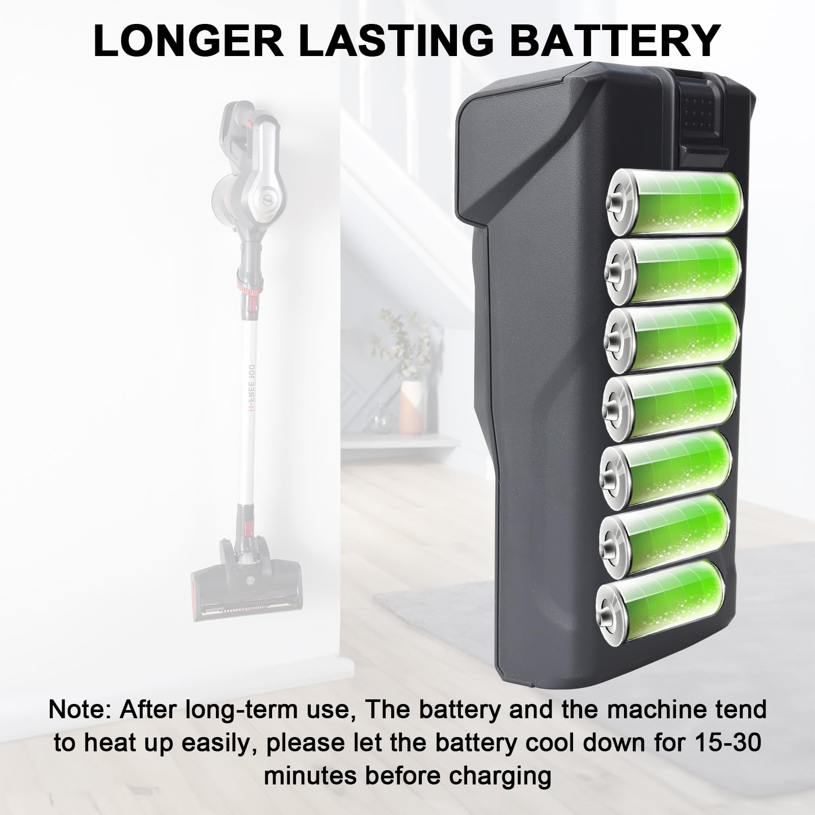 21,6 V 3000 mAh 64,8 Wh Wymienna bateria kompatybilna z odkurzaczem Hoover H-Free 100, akumulator litowo-jonowy do Hoover B012