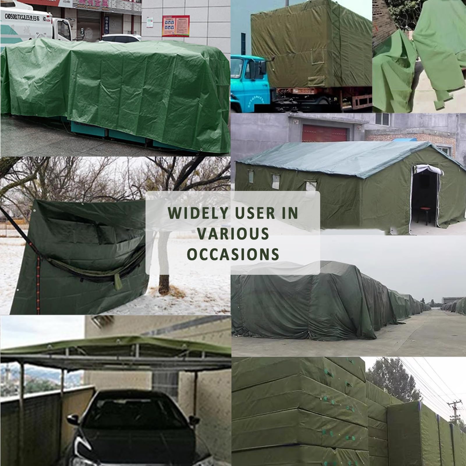 Telo di copertura in tela cerata verde resistente impermeabile con occhielli in alluminio, teli di fondo per tenda da giardino da campeggio all'aperto, 600 g/m² crittografato e ispessito(Size:1.8x1.8m
