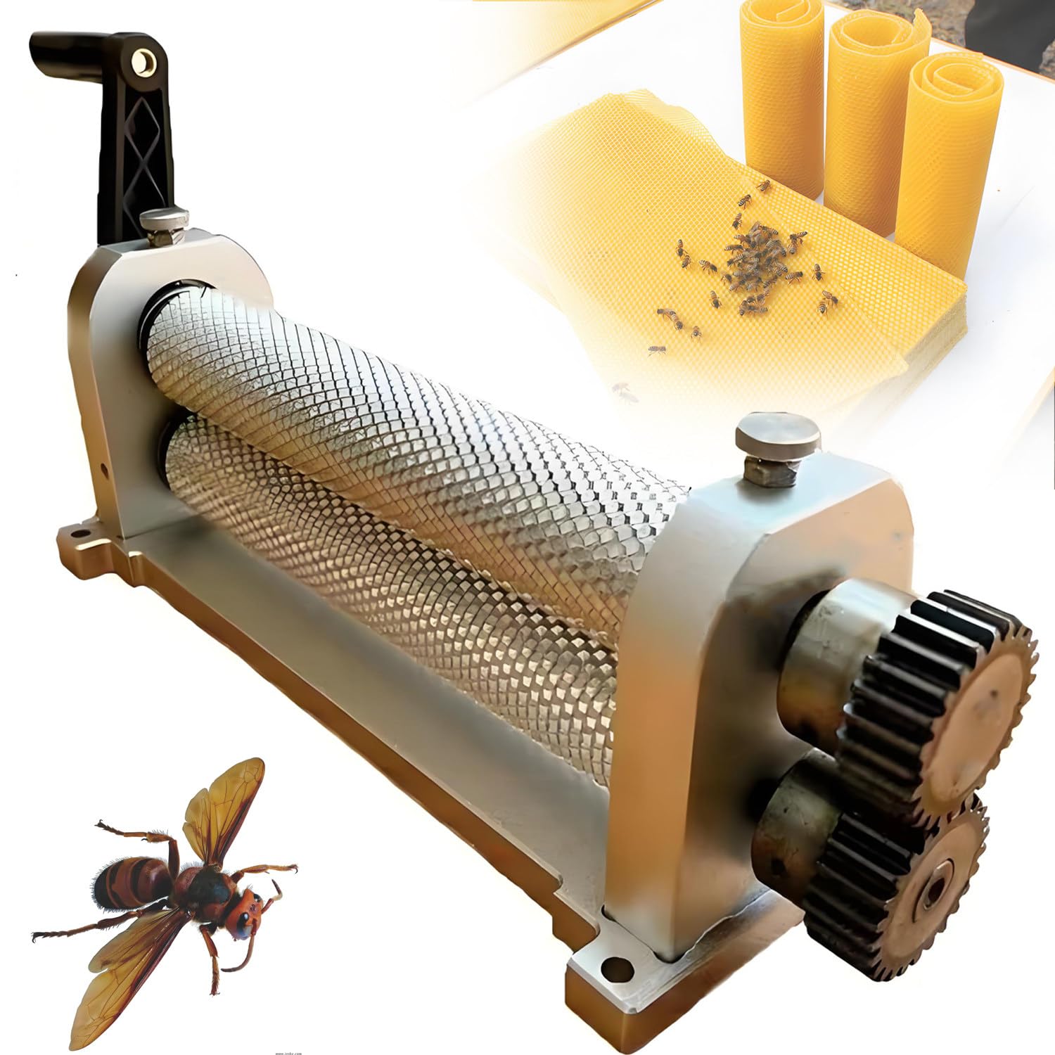 Quintezhentially Multicolor Manual Honeycomb Press Beekeeping,Wax Sheet Embossing Machine 5.4Mm