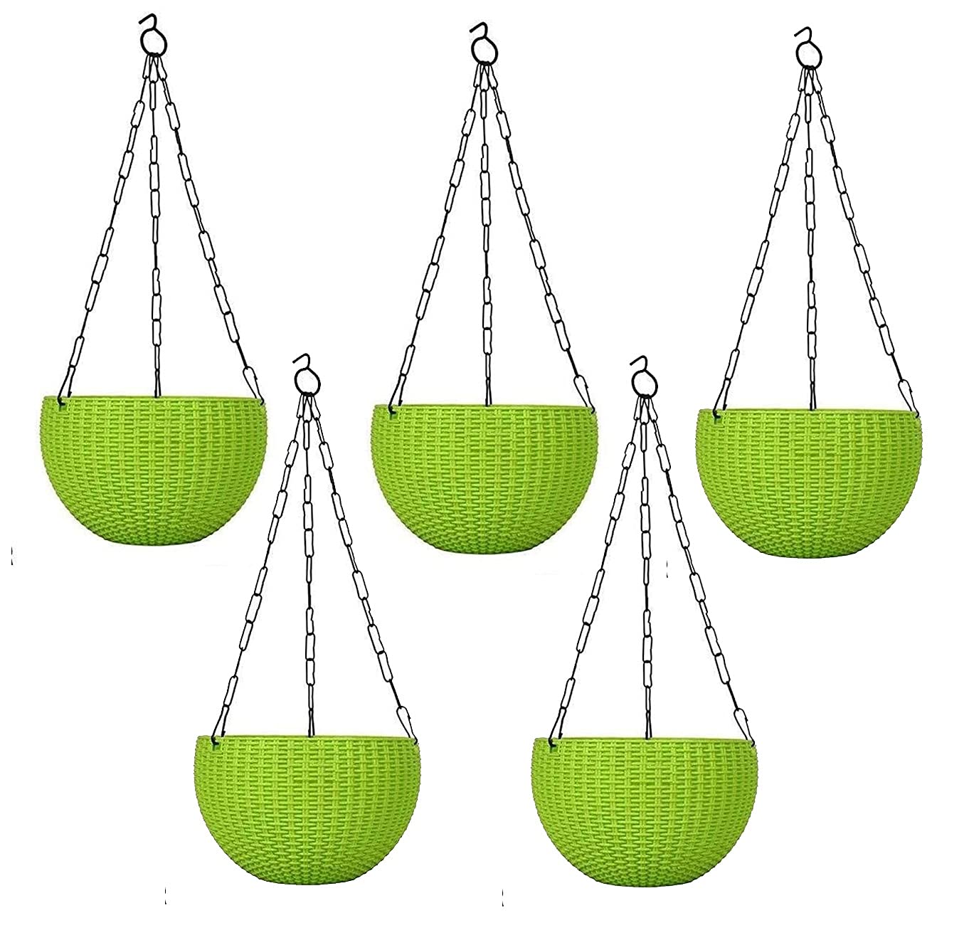 VIMIFORYOU Haning Planters Plastic Hanging Pots for Plants Balcony, Garden, Home (Pack of 6