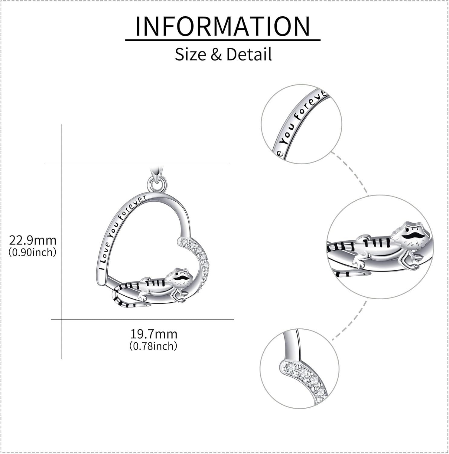 Sterling Silver 925 Owl/Red Panda/Blue Bird/Monkey/Wolf/Raven/Turtle/Possum/Bearded Dragon/Flamingo/Platypu/Raccoon/Robin Bird/Fox Necklace Heart Pendant Animal Jewelry Gift For Women - Image 4