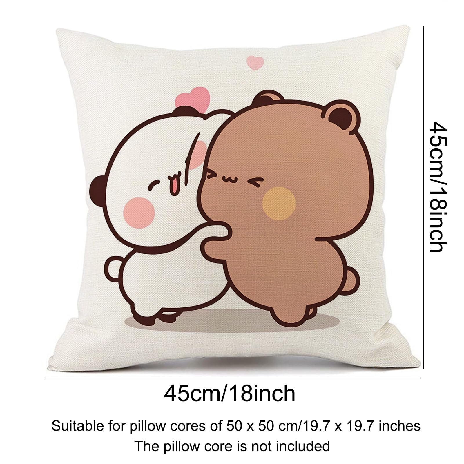Loussiesd Federe Per Cuscini 45x45 Cm - Set Da 2 Con Motivo Fata Kawaii, Stampa 3D, Morbide