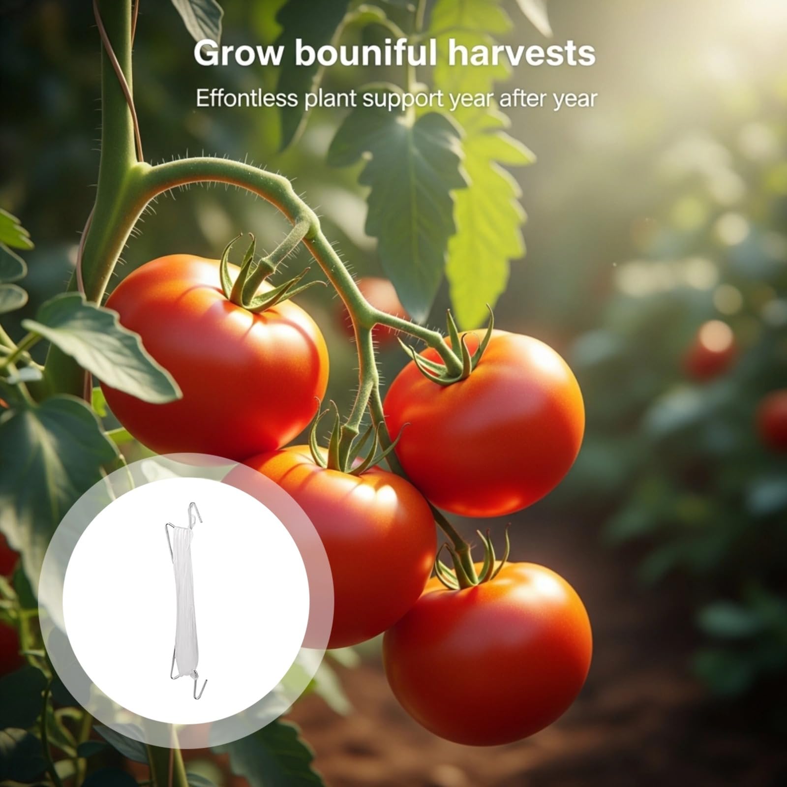 Generisch 18 Stk. Tomatenhaken mit 32,8 ft / 10 m Leine, Pflanzen-Kletterhaken mit Pflanzenclips, stabile Metall-Gartenpflanzenstütze für Rankpflanzen, Gemüse, innen und außen, für Gewächshaus