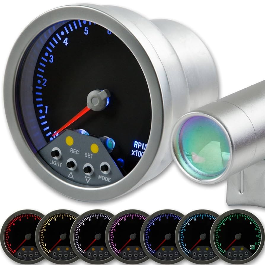 Amazon.com: Auto Dynasty 4 Inches 7-Color LED Tachometer