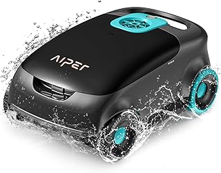 AIPER Scuba E1 Robot Piscine Hors Sol sans Fil, Aspirateur Haute Performance: Filtration 3μm+180μm de Précision, Tri-Moteur Puissance Renforcée, 130 Min Autonomie, Piscines 100㎡