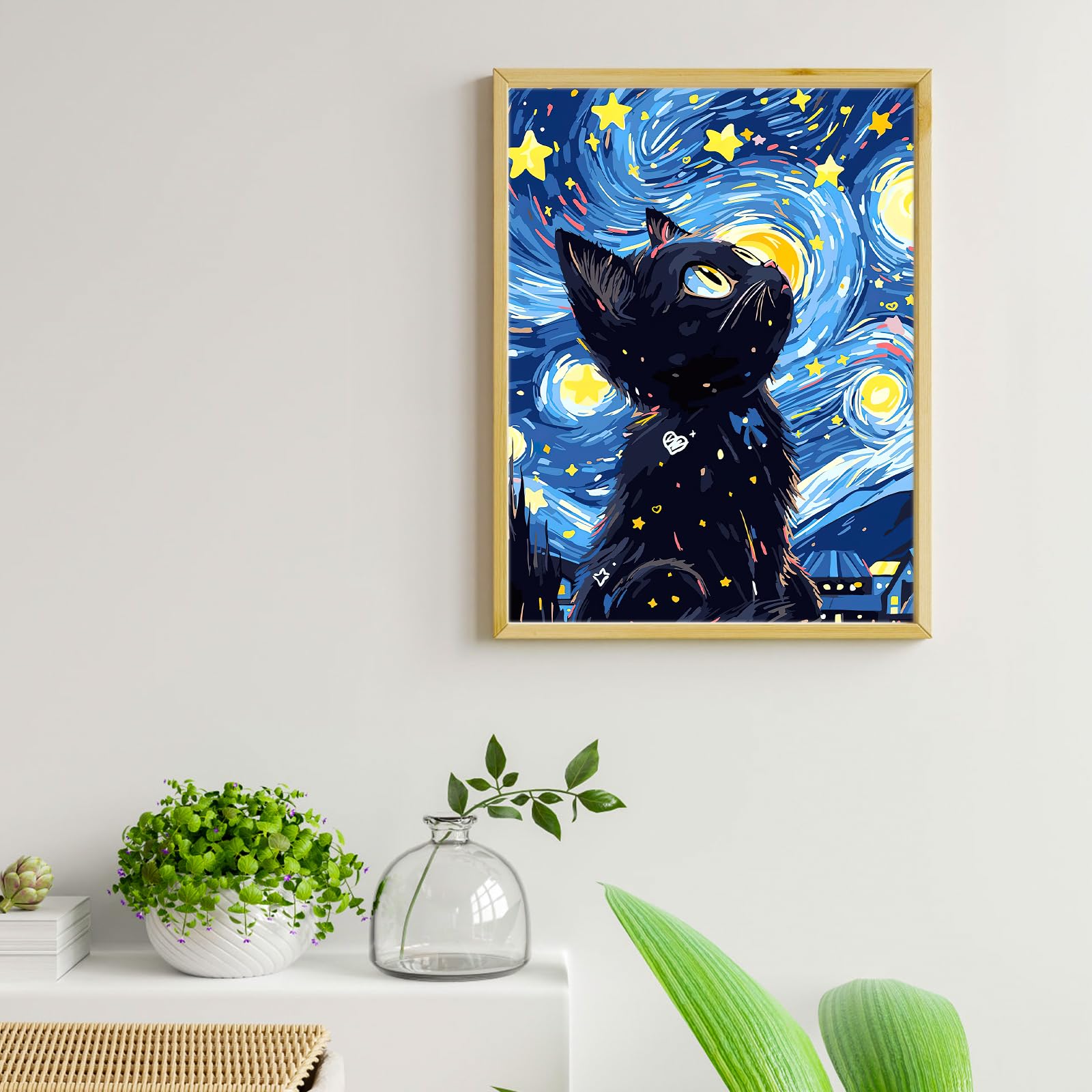 gelrovaled Dipingi con i Numeri per Adulti, Kit di Pittura acrilica Adulti Principianti Facile su Tela, Decora la casa Regalo,con Vernici e pennelli, 30 x 40CM, Con cornice (Cat)
