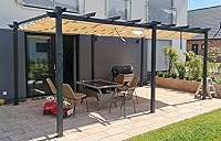 Vista 36 de PURPLE LEAF - Pérgola independiente de 11 x 13 pies para exteriores con toldo retráctil, refugio de aluminio para porche, jardín, playa, protección