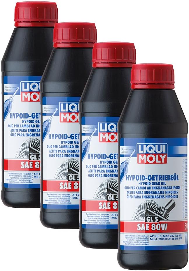 4 X Liqui Moly 1402 hypoid getriebeoel (GL5) SAE 80 W 500 ML : Amazon ...