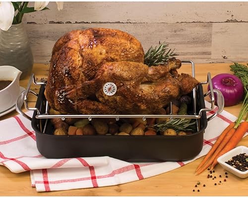 Miniatura 5 de HIC Kitchen Termómetro de carne de lectura instantánea para asar, cara inastillable, acero inoxidable, cubierta protectora y tabla de temperatura