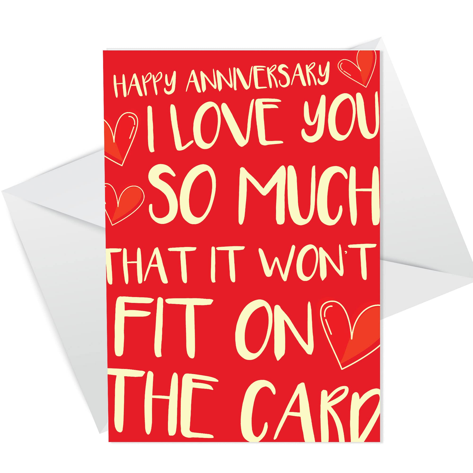 RED OCEAN Anniversary Cards For Him Her Love You So Much Card For Boyfriend, Girlfriend, Husband Or Wife Banter Funny Card For Men Women