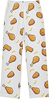 Pajama Pants Long Track Pants Chicken Drumstick Wings Thighs Sweatpants Athletic for 6-14 Years