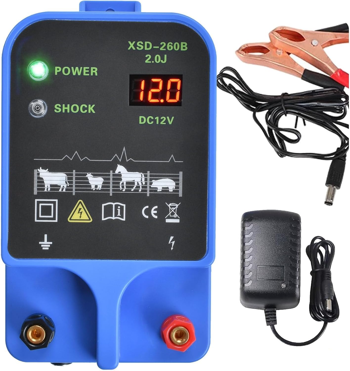 Pastor Electrico 10KM 2J Pastor Eléctrico para vallas Cerca Eléctrica Controlador 3Modos 230V Pastor Eléctrico de Poder Dispositivo Eléctrica Pastor para Granja Jardines Caballos Ganado Ovejas Cerdos