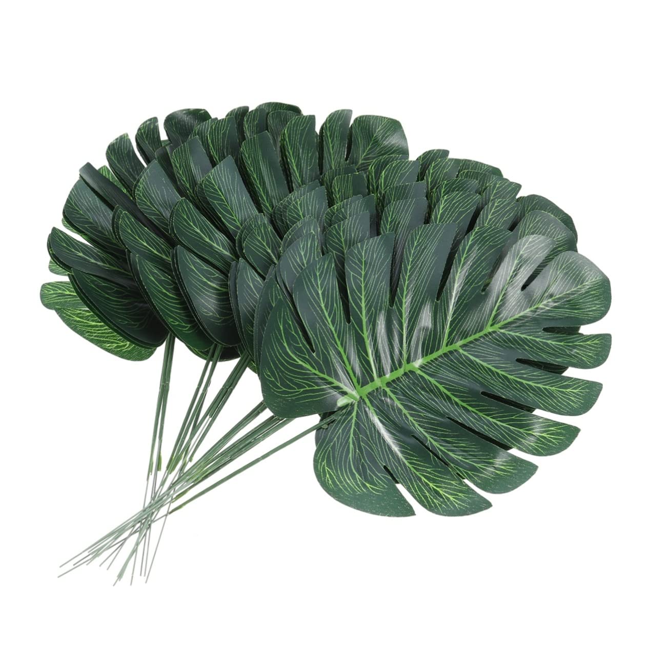 Amosfun 2 Set Di Foglie Tropicali Decorazione Artificiale Foglie Di Monstera Pianta Finta Fiori Di Simulazione Verde Per La Decorazione Dellufficio Domestico 40 Pezzi * 2