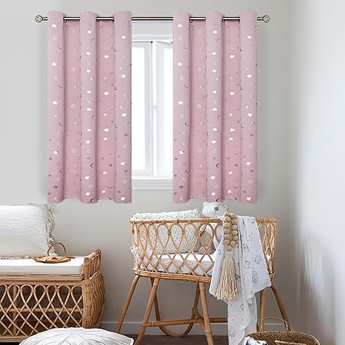 Miniatura 2 de Cortinas opacas BGment Moon and Stars para dormitorio infantil.