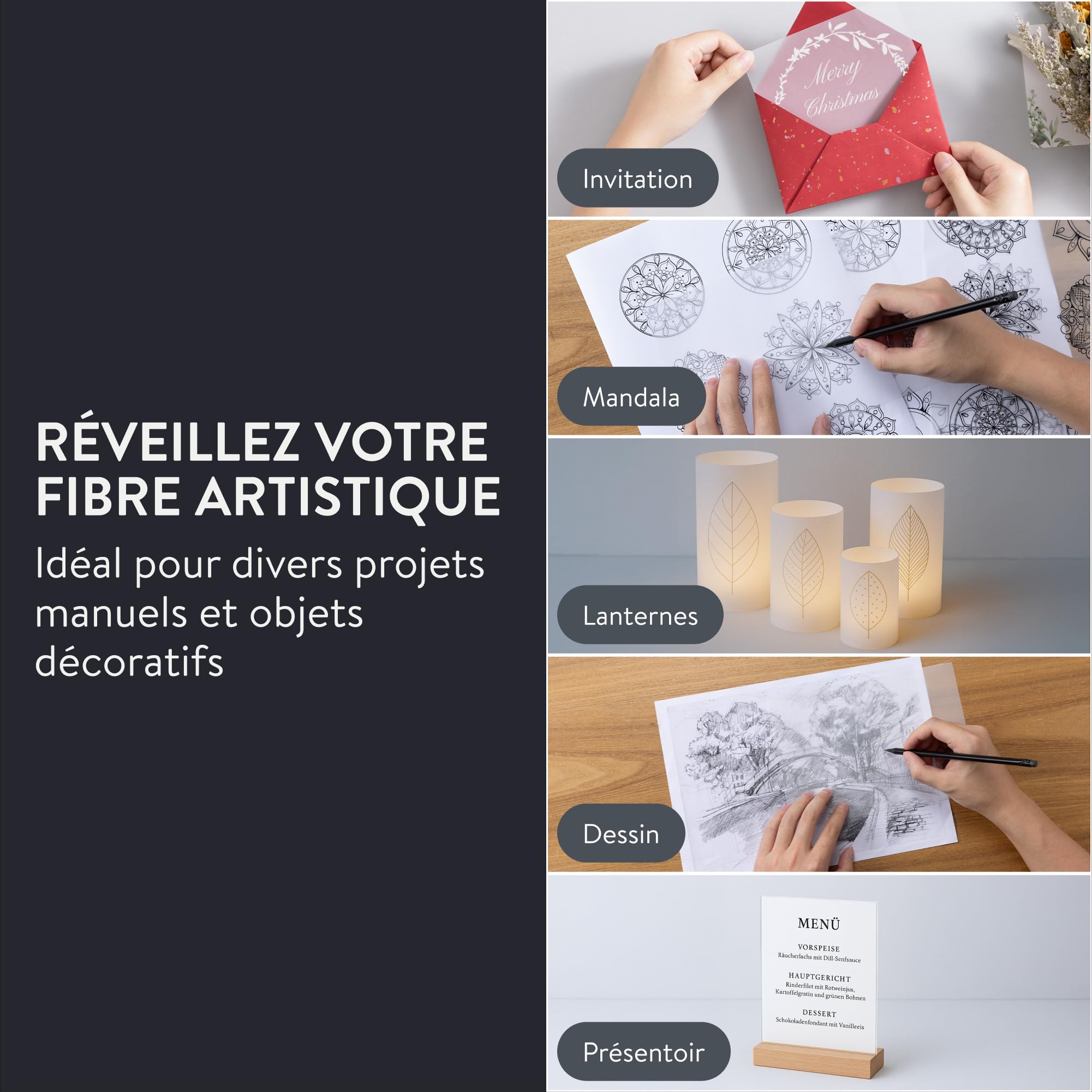 WINTEX Papier Transparent Imprimable - Lot 100x Feuille Calque A5 pour Patron Couture Dessin Architecture - Papier Calque Imprimable Impression Jet d'Encre - Feuilles Transparente Imprimante