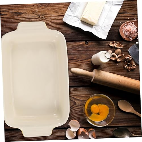 Miniatura 3 de Bandeja de cerámica para hornear queso horneado, cuenco de sopa, cuenco de arroz de cerámica, bandeja multiusos, bandeja de pan, bandeja de cerámica