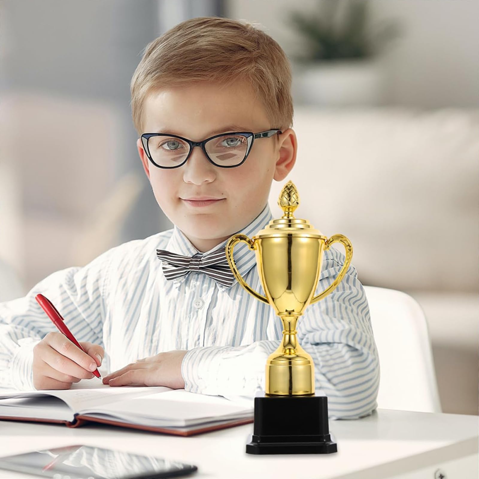 esmen 2 Stück Trophäen-Party-Medaillen, Gold-Trophäen, Fußball-Trophäen, Gewinner-Trophäen-Pokal für Verschiedene Wettbewerbe, Auszeichnungen, Partys usw