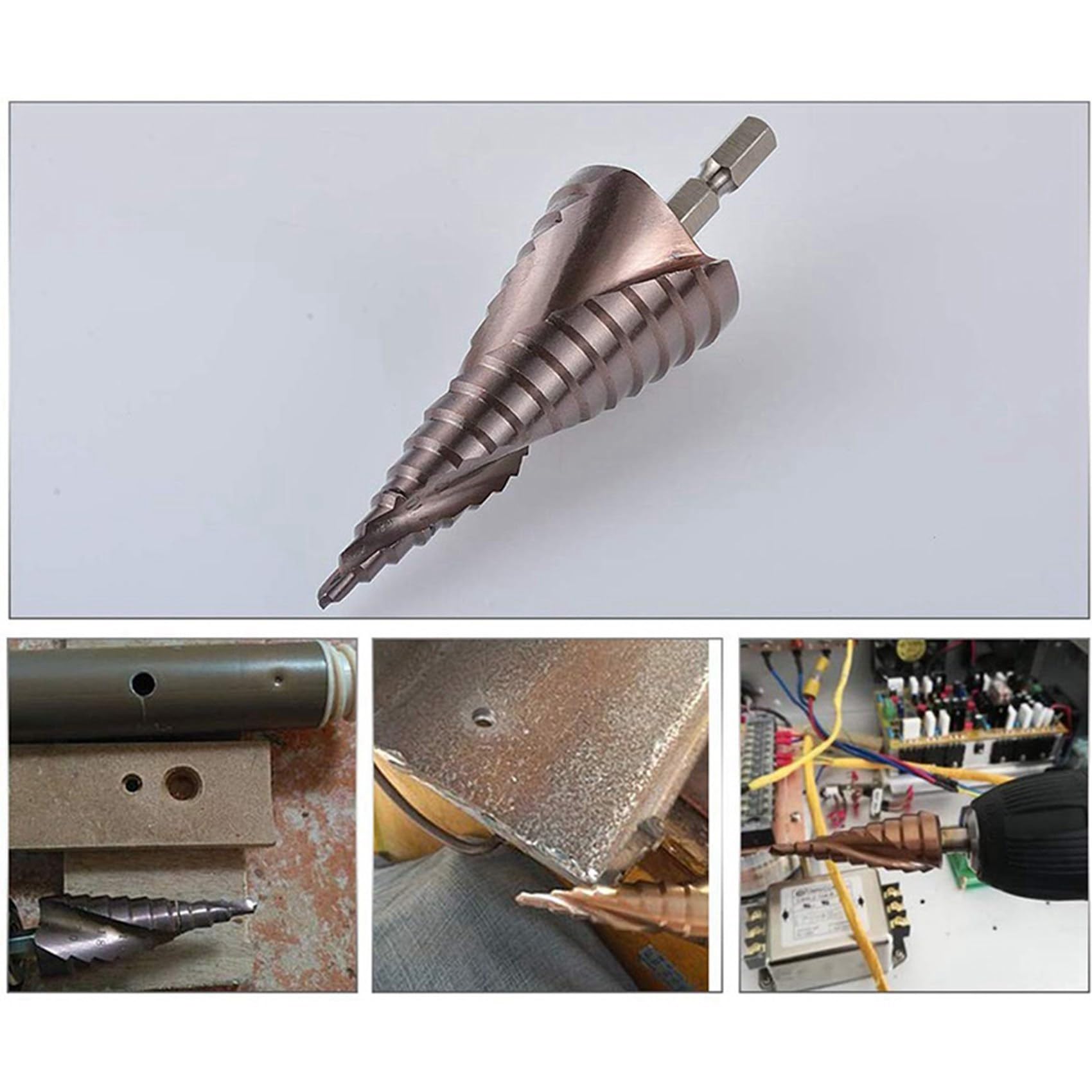 5X Brocas M35 HSS Co Step Brocas de Cono de Cobalto Brocas 4-32mm Madera Acero Inoxidable Metal Agujero Conjunto de Herramientas Hex