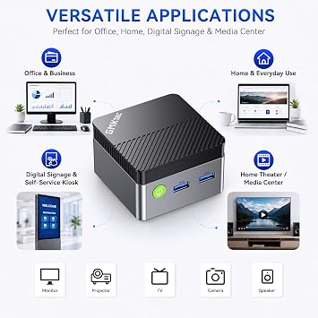 GMKtec G5S Mini PC Intel Celeron N5095 (Up to 2.9GHz) 8GB LPDDR4 128GB SSD