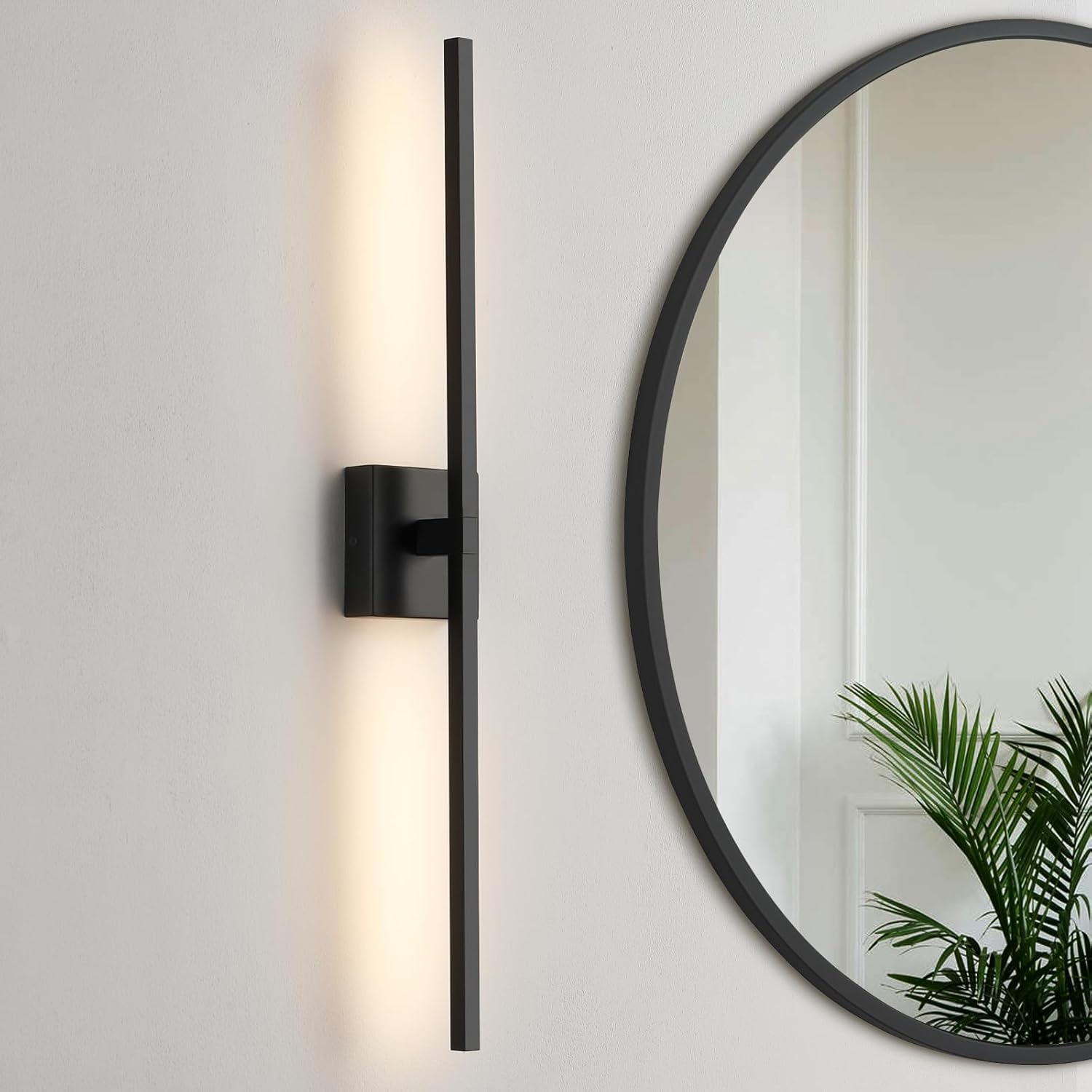 Black Bathroom Vanity Light Fixture 30 inch Dimmable Led Bar Vanity Lights for Bathroom Lighting Fixtures Over Mirror Modern Wall Sconce with 3500K Warm White Black 30INCH