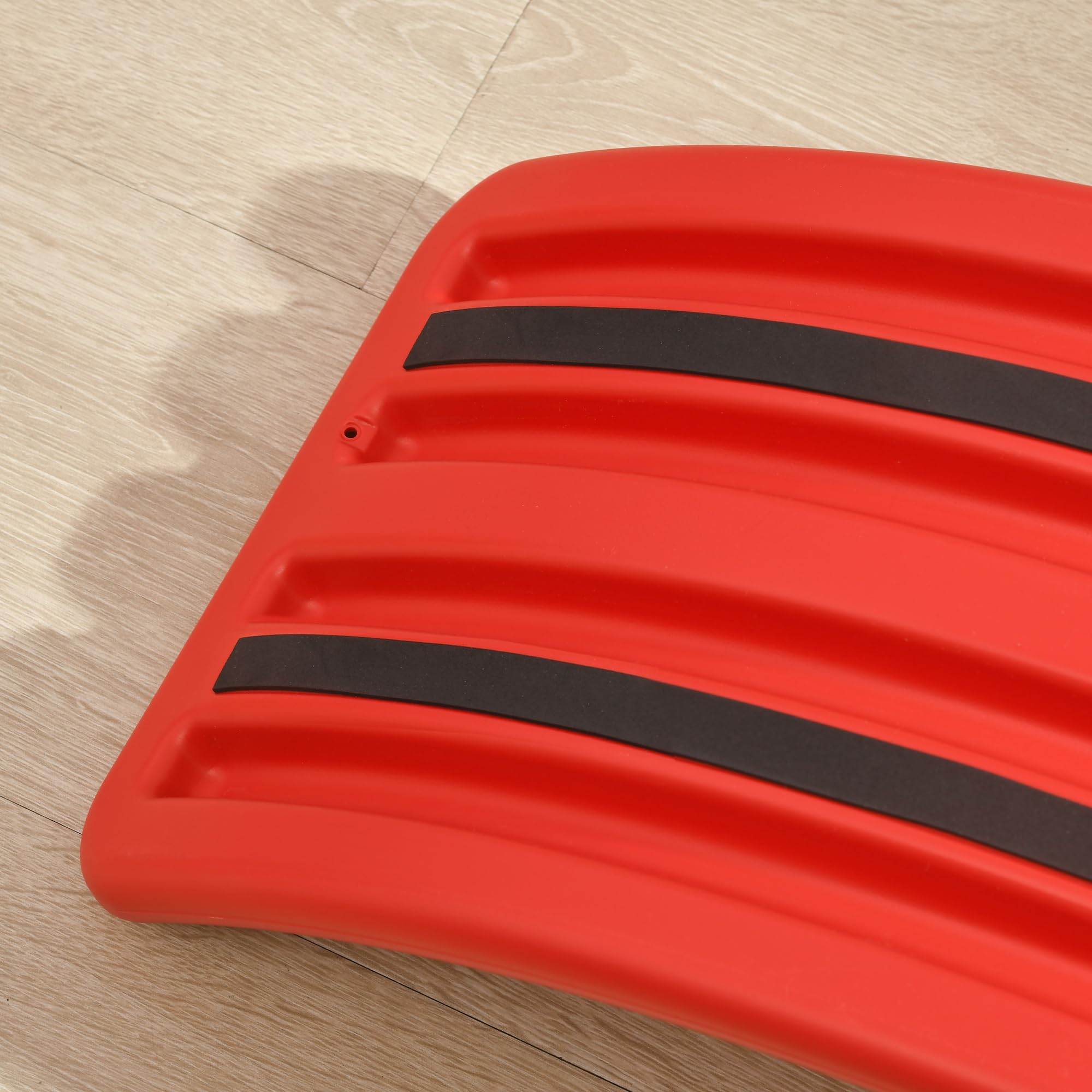 ZONEKIZ Balance Board Kinder Wackelbrett, Trittstein, Montessori Spielzeug für Kinder, Kinderzimmer Spielzeug, für Alter 3-6 Jahre, 82 x 27,5 x 19,5cm - Rot