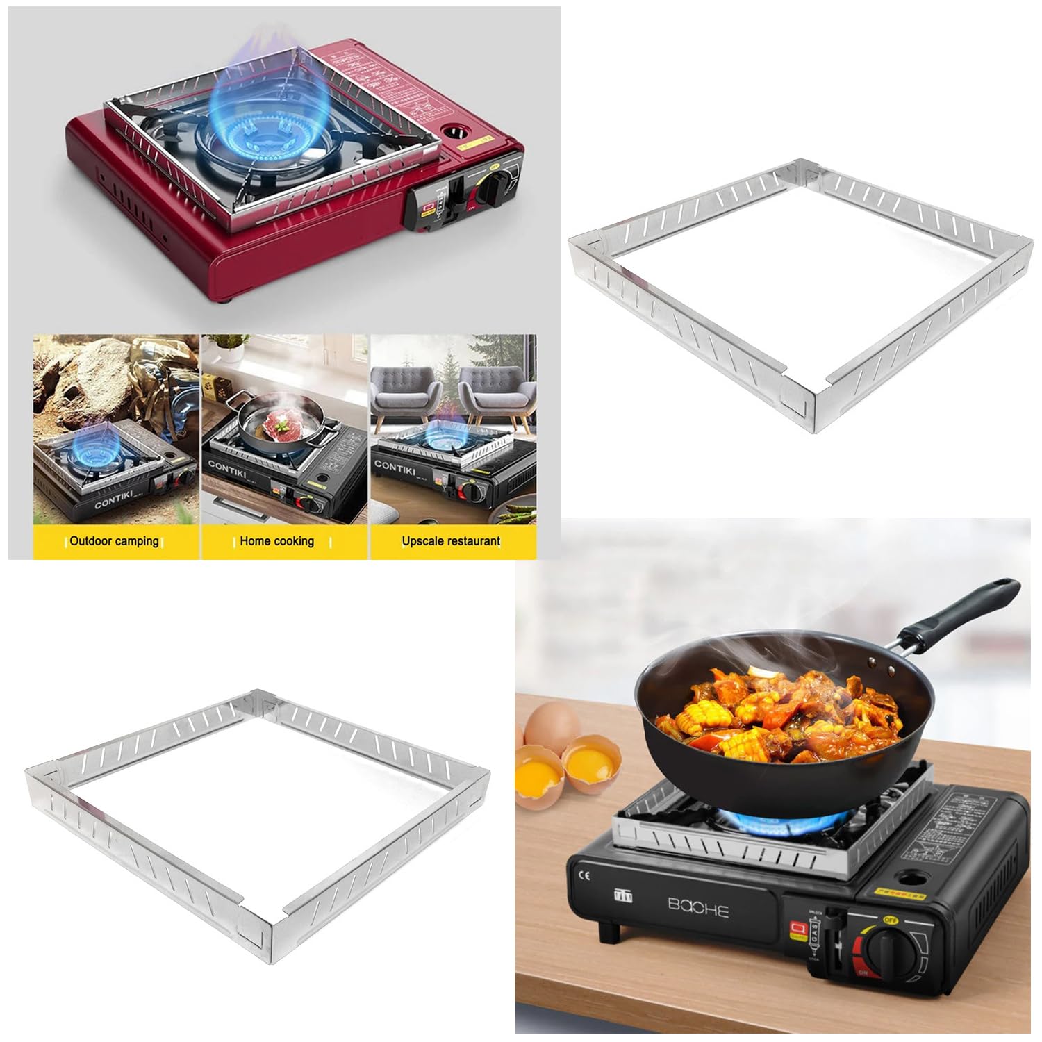 Plates Gas Stove Wind Shield Outdoor Camping Picnic Cooking Burner New - View #2