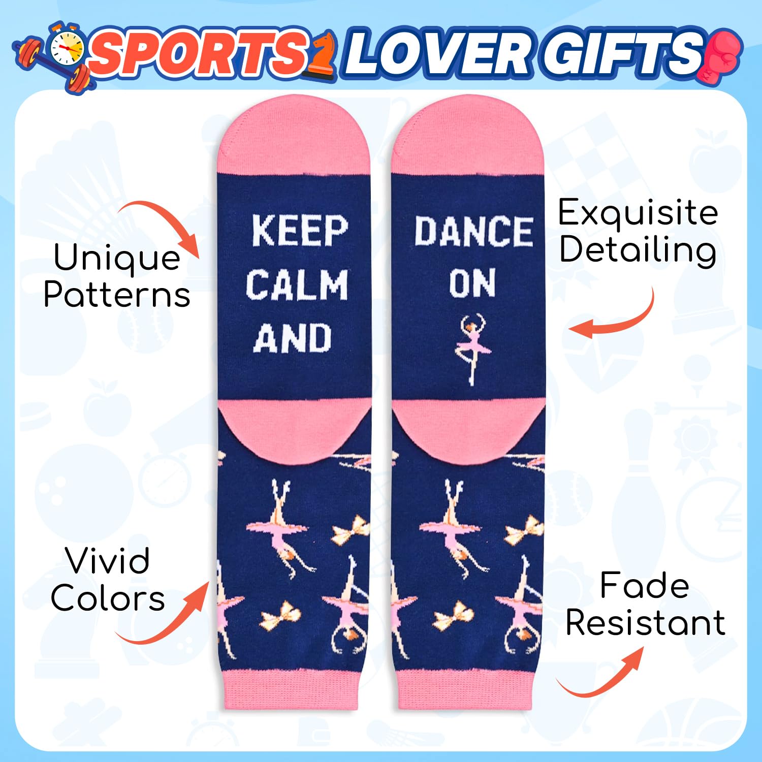 HAPPYPOP Sports Socks for Men Women - Weight Lifter Runner Hunter Dancer Climber Gifts