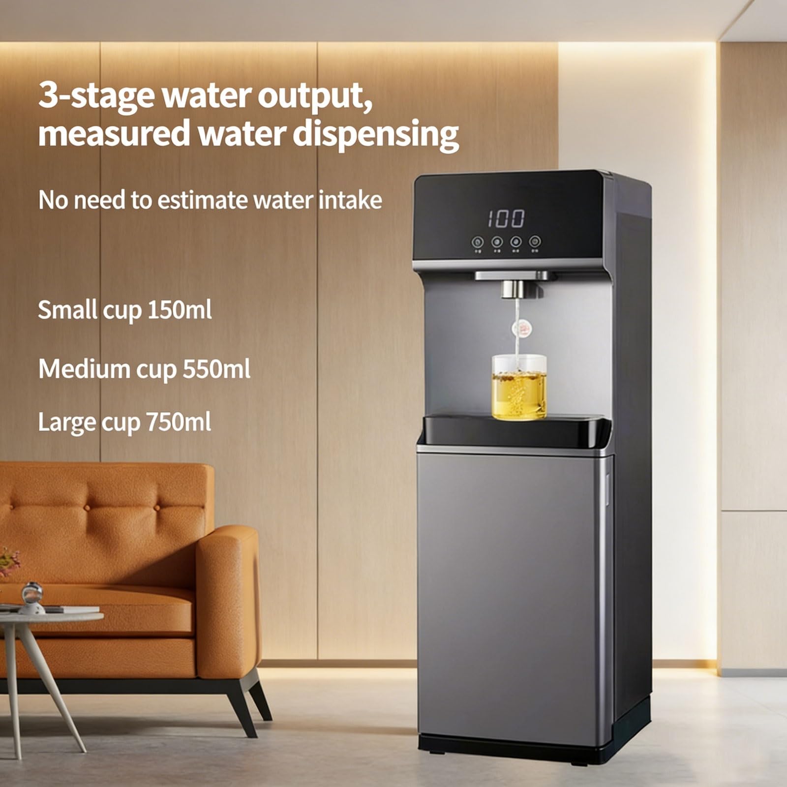 Erogatore Acqua, Erogatore D'Acqua Autonomo Dispenser Acqua Caricamento Dal Basso Distributore Refrigeratori D'acqua Calda/fredda Per Casa, Ufficio E Bar, Pratico Per Dormitori