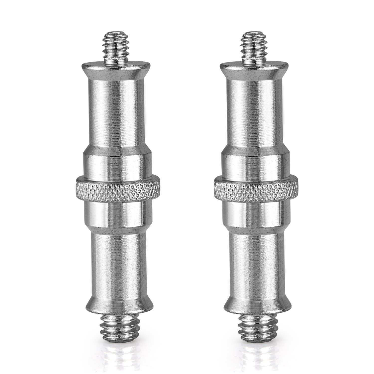 eWINNER 2pcs Metal Standard 1/4" to 3/8" Male Convertor Thread Screw Adapter Spigot Stud for Studio Light Stand/Hotshoe/Coldshoe Adapter/Ball Head/Wireless Flash Receiver/Trigger (Silver)
