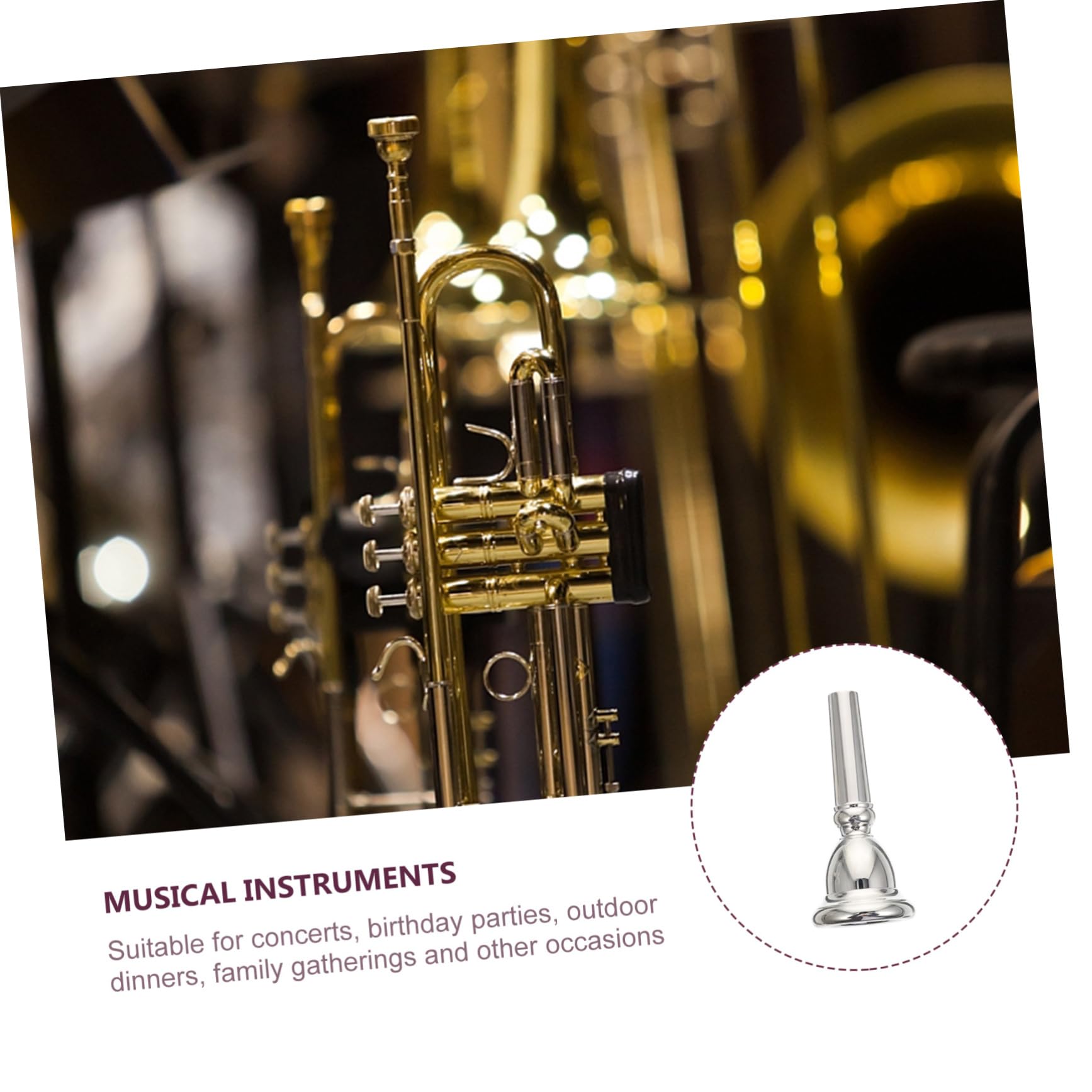 1pezzi Bocchino Euphonium in Argento Placcato Ricambio Professionale Per Musicisti e Principianti Accessorio Strumentale Elegante e Pratico Per Euphonium Per Concerti e Regali Musi