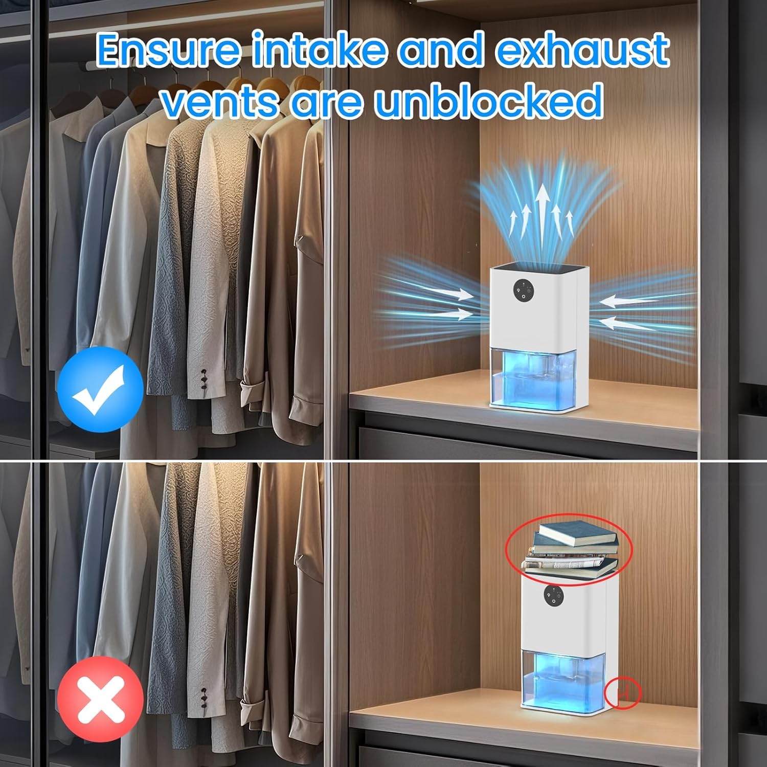 Deyagoo Luftentfeuchter, kleiner Luftentfeuchter für Schlafzimmer, Schrank