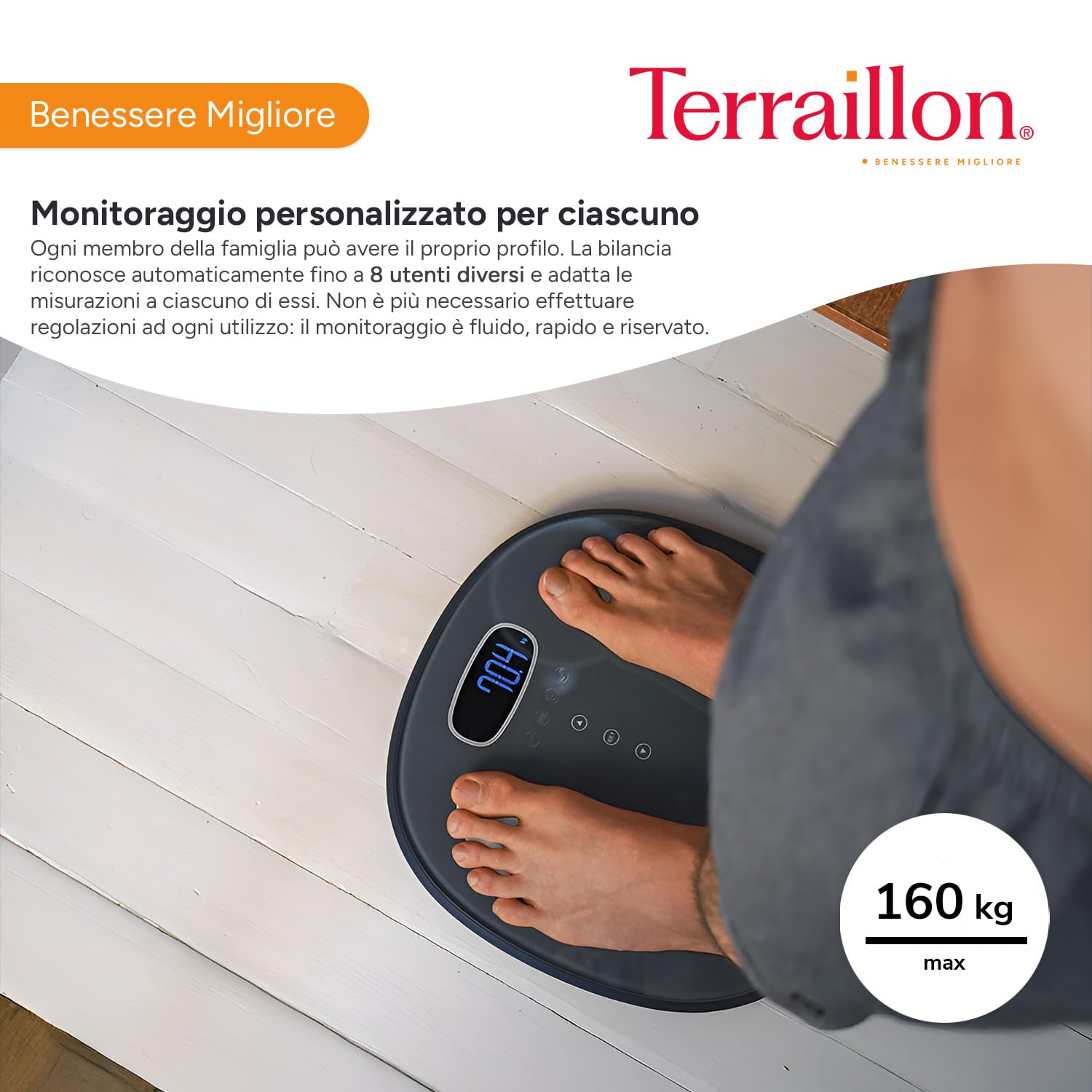 Terraillon Pop Color Coach Bilancia pesapersone elettronica Ovale Grigio