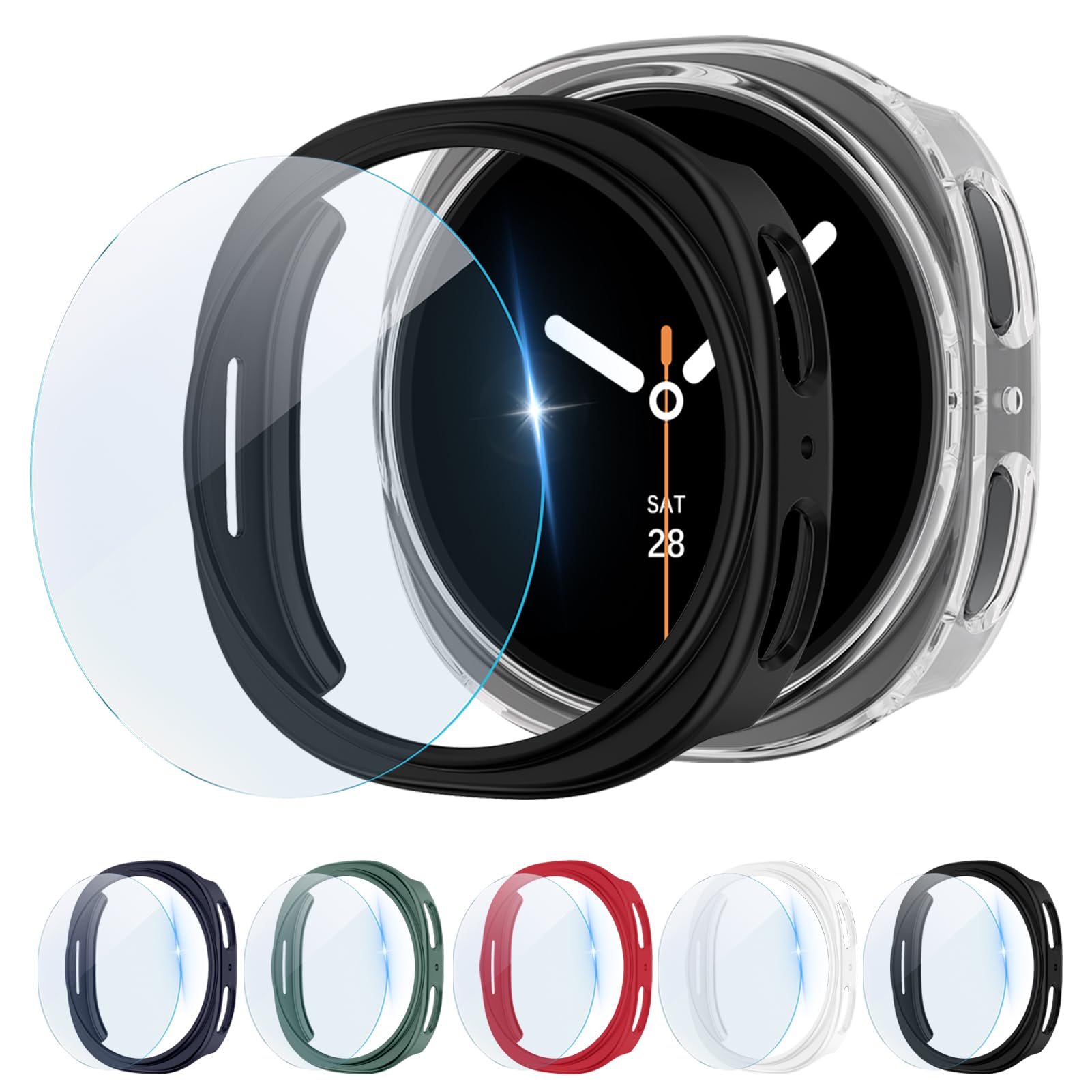 Fundas para Samsung Galaxy Watch 8 de 40mm con protector de pantalla 8