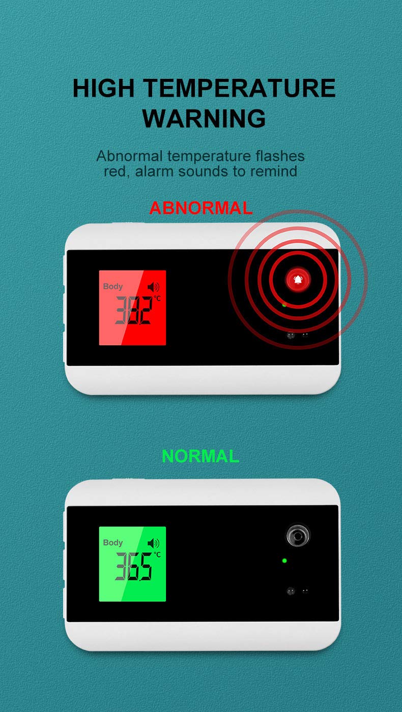 ZYC Medición de Temperatura infrarroja sin Contacto Medidor de Temperatura infrarrojo Corporal Bluetooth montado en la Pared Temperatura de la Oficina en el hogar
