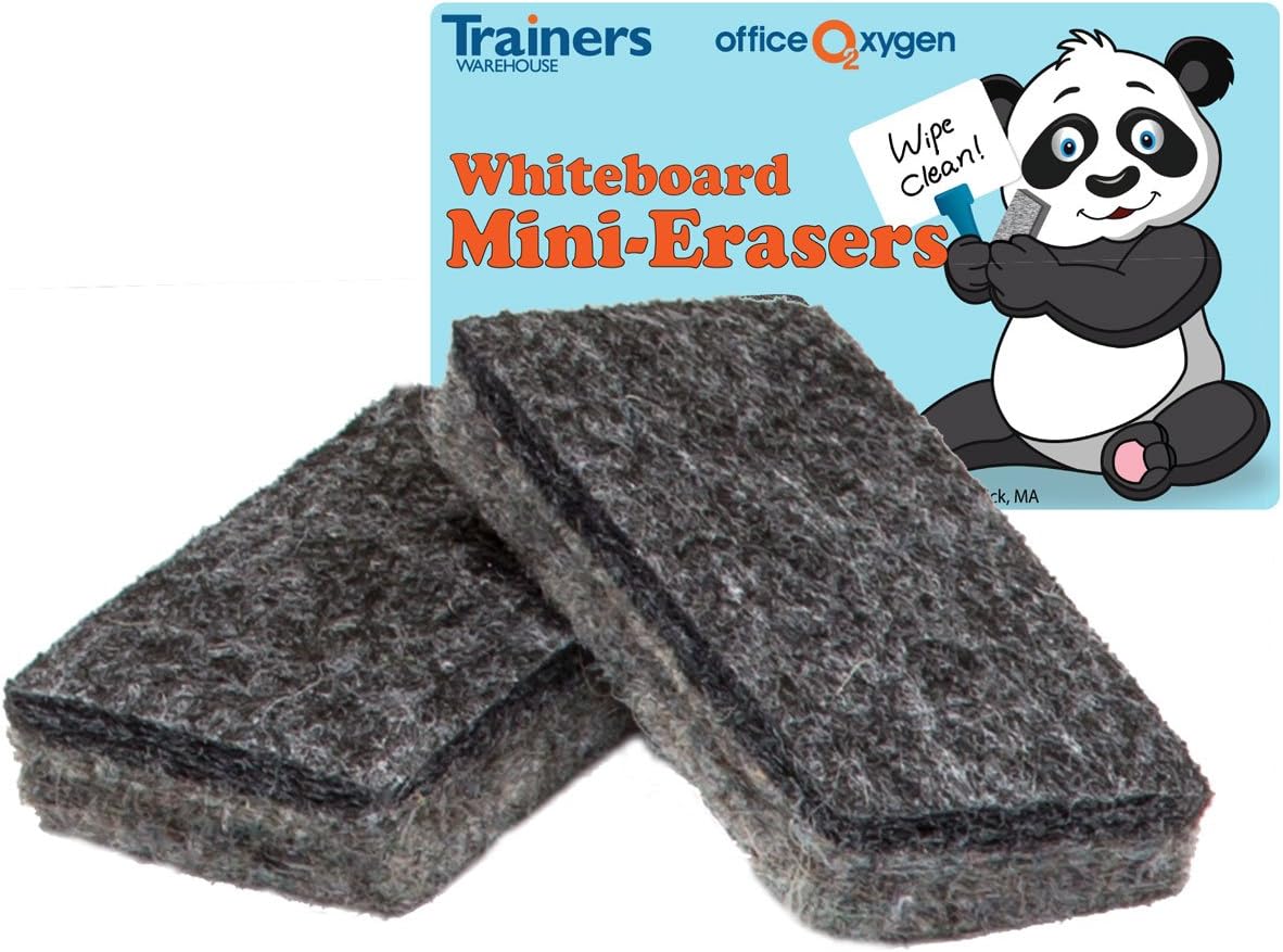 Mini Erasers for Whiteboard Dry-Erase, Set of 30 erasers, 2.5" Long, for Classroom and Office | Fits in Small Hands | Whiteboard & Melamine Surfaces