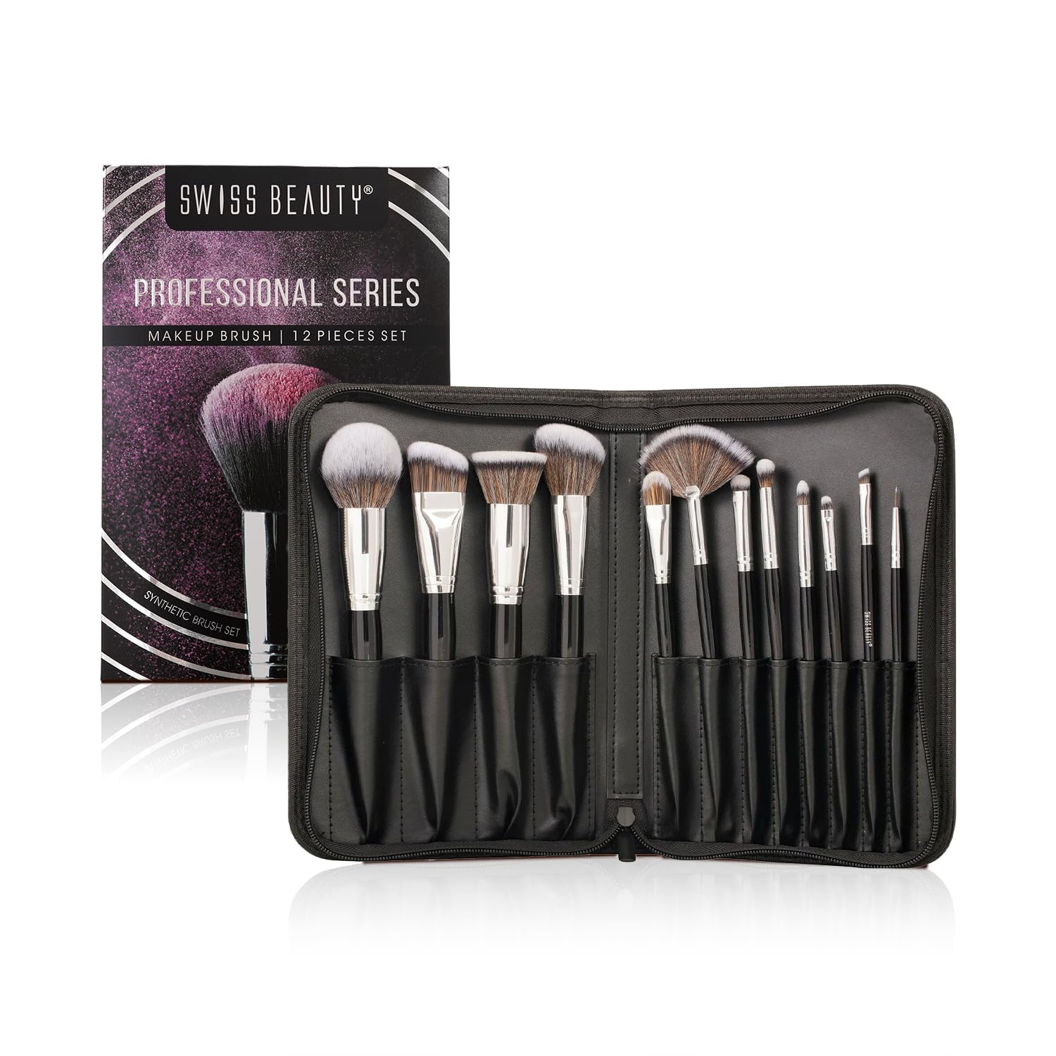 CREATIVE HUB SWISS BEAUTY Professional Makeup Brush Set - 12Pcs Set (Pack of 12)