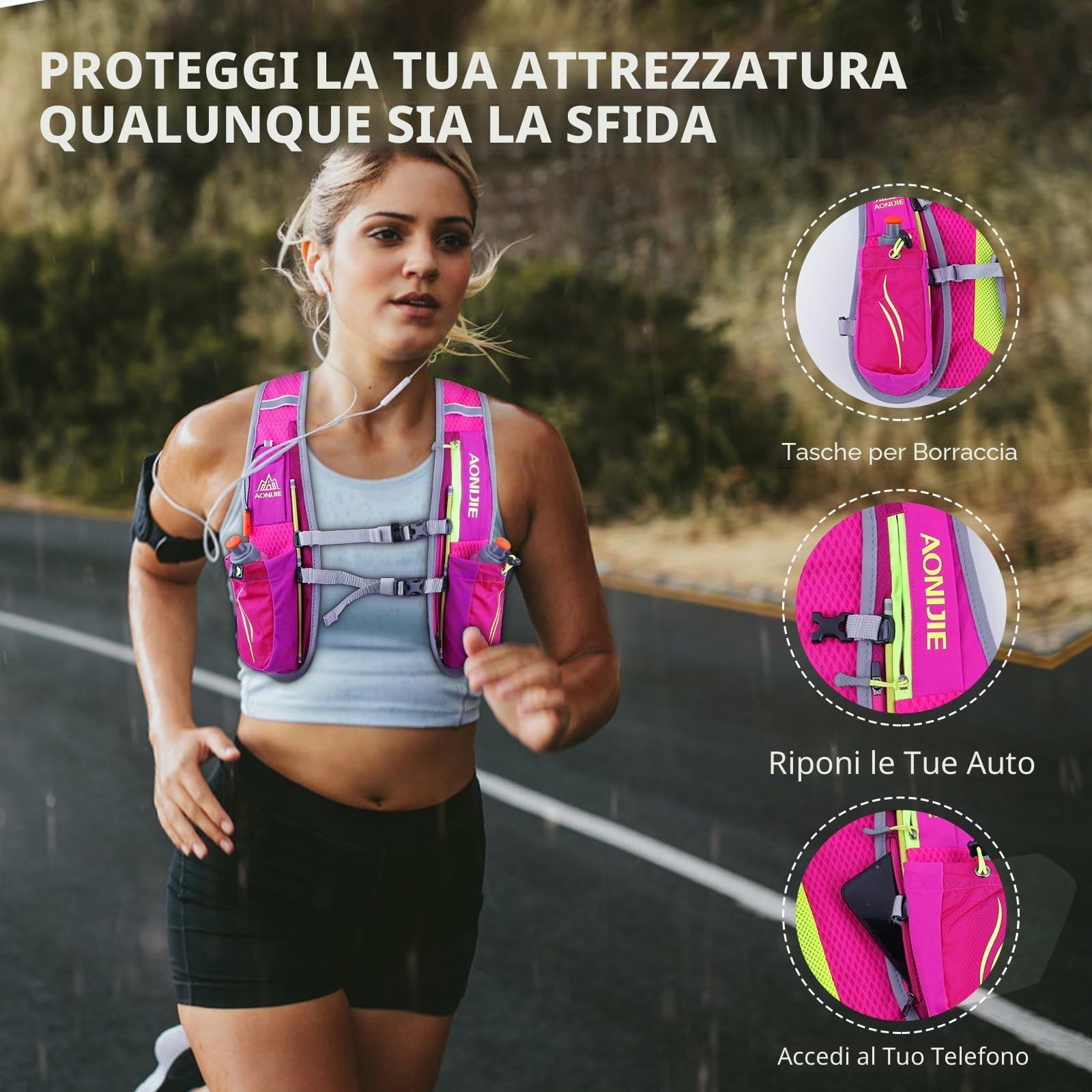 Geila Zaino da idratazione, Gilet da idratazione Sport Trail da Gara Leggera Corsa da maratoneta