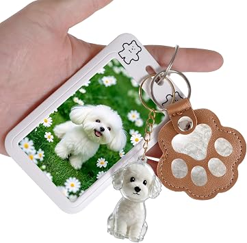 3-Piece Pet Fur Storage Capsules + Mini Pet Photo Frame Dog Hair Keepsake Keychain Set 01
