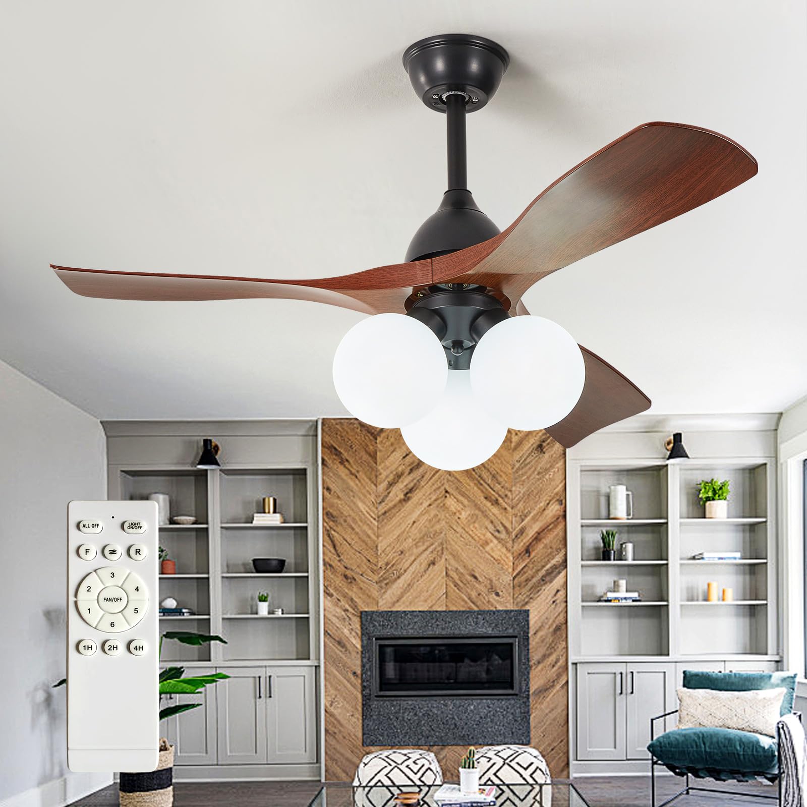 Photo 1 of [SIMILAR ITEM!!] BvenuBigLite Ceiling Fans with Lights and Remote: 42-Inch Ceiling Fan 3 Blades Low Profile Outdoor - Modern Ceiling Fans with Remote APP Control Quiet Reversible DC Motor for Patio Living Room