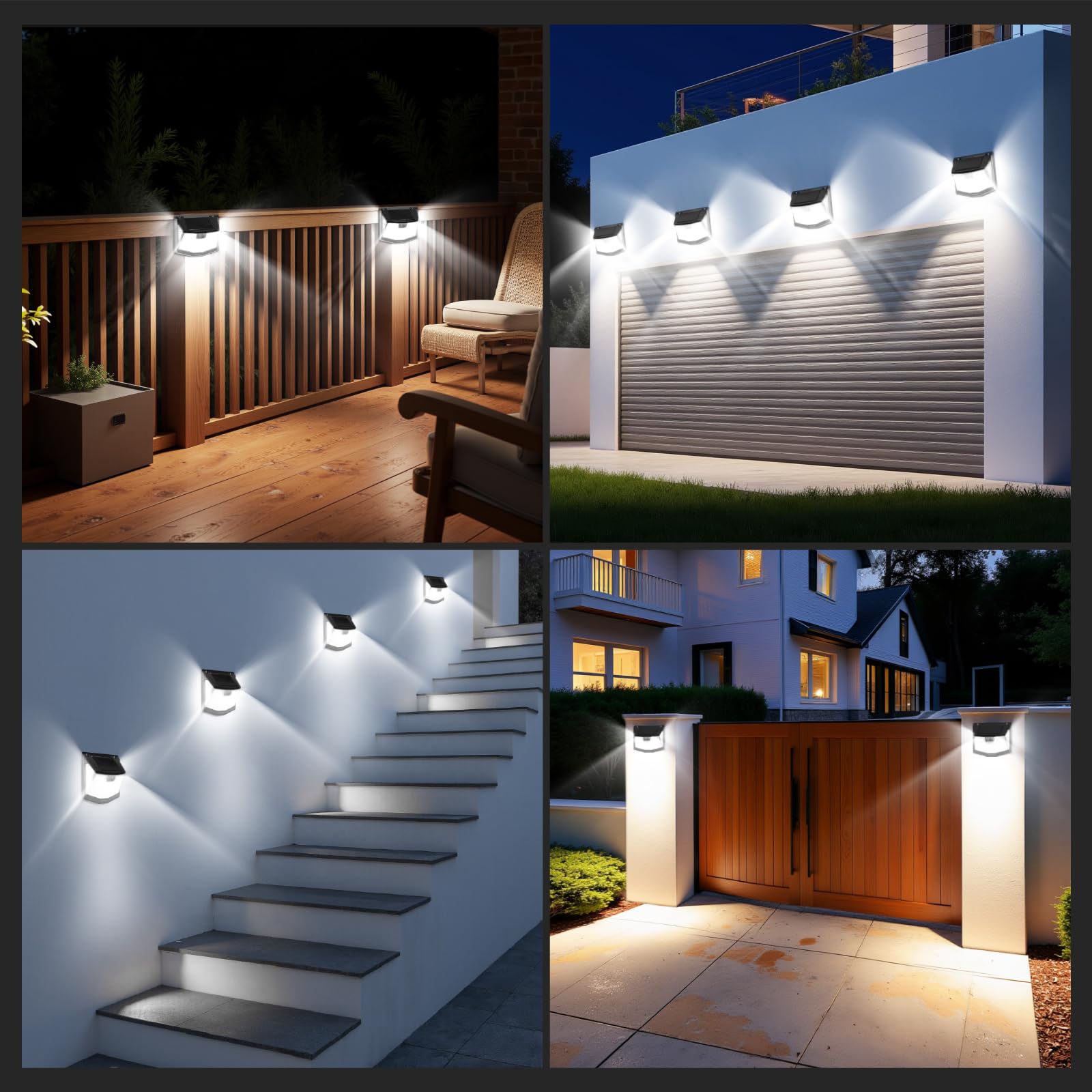 TECKNET Luz Solar Exterior, 248 LED/300° Iluminación Potente, Focos Led Exterior Solares con Sensor de Movimiento, 3 Modes IP66 Impermeable Luces Solares para Jardín, Garaje, Patio, 4 Paquete