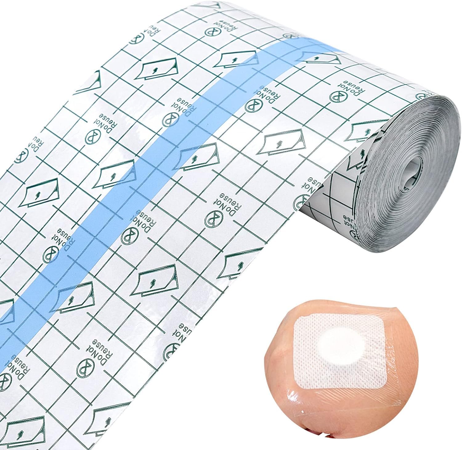 LonimiaWaterproof Bandage,Second Skin Healing Protective Bandages, 10cm x 5 m Transparent Film Dressing, Waterproof Dressings for Wounds,Clear Adhesive Antibacterial for Sport and Showering